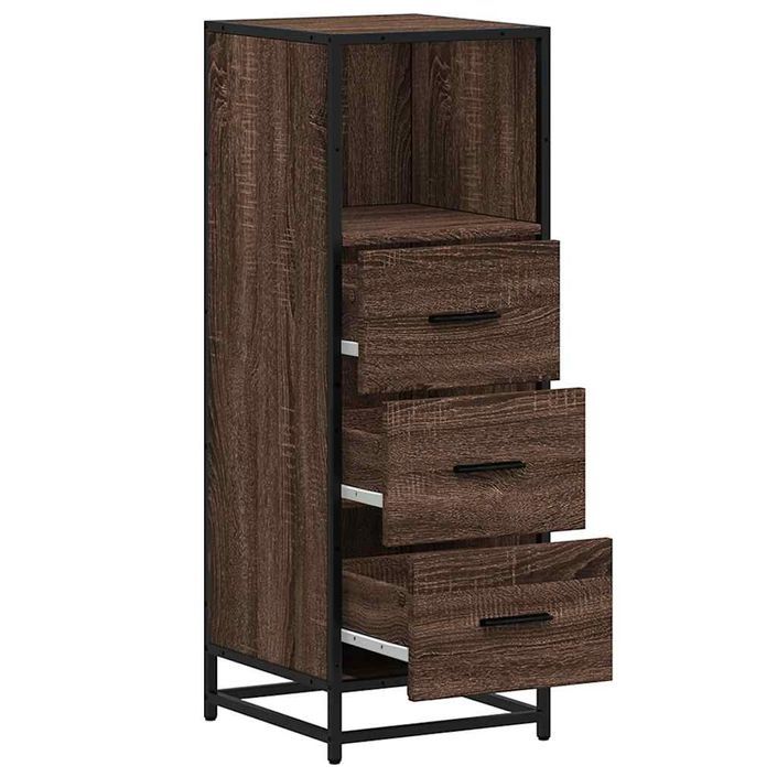 Armoire de bain chêne marron 35x37,5x100 cm bois d'ingénierie - Photo n°6