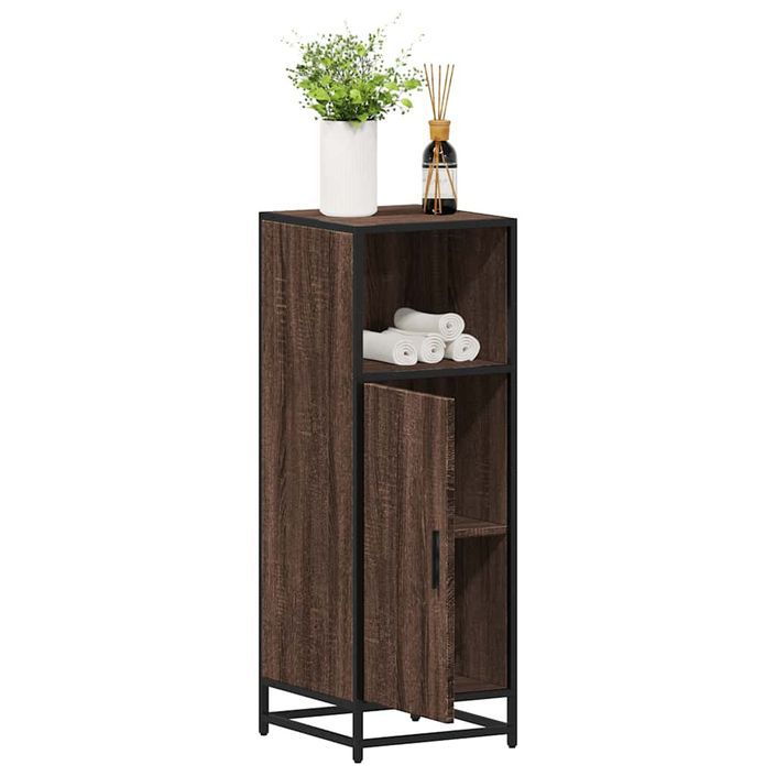 Armoire de bain chêne marron 35x37,5x100 cm bois d'ingénierie - Photo n°1