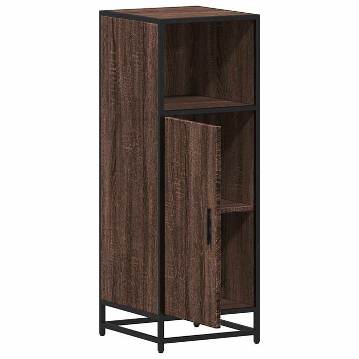 Armoire de bain chêne marron 35x37,5x100 cm bois d'ingénierie - Photo n°6