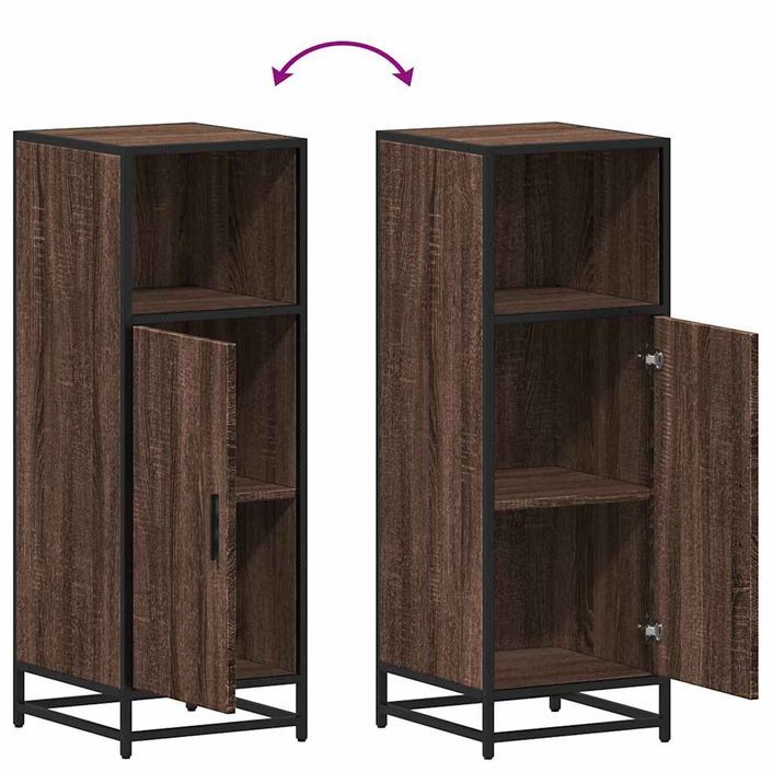 Armoire de bain chêne marron 35x37,5x100 cm bois d'ingénierie - Photo n°9