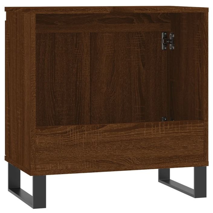 Armoire de bain chêne marron 58x33x60 cm bois d'ingénierie - Photo n°7