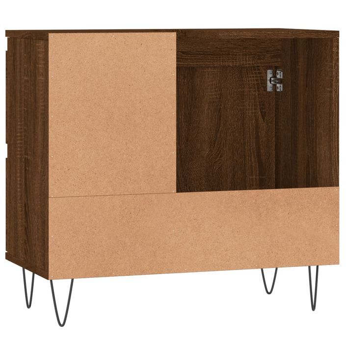 Armoire de bain chêne marron 65x33x60 cm bois d'ingénierie - Photo n°7