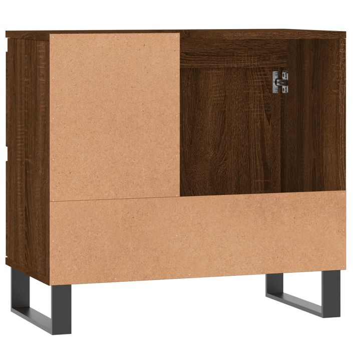 Armoire de bain chêne marron 65x33x60 cm bois d'ingénierie - Photo n°7