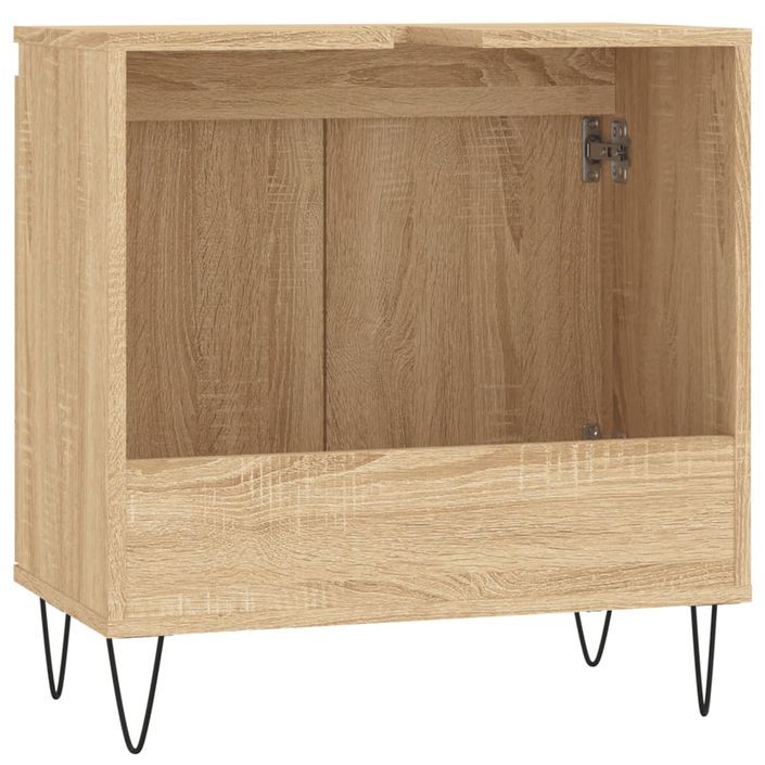 Armoire de bain chêne sonoma 58x33x60 cm bois d'ingénierie - Photo n°7