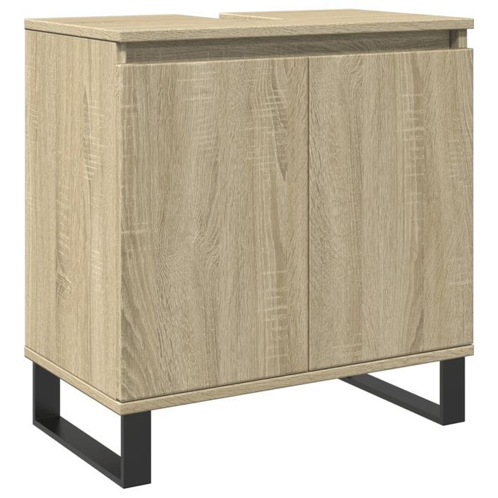 Armoire de bain chêne sonoma 58x33x60 cm bois d'ingénierie - Photo n°2