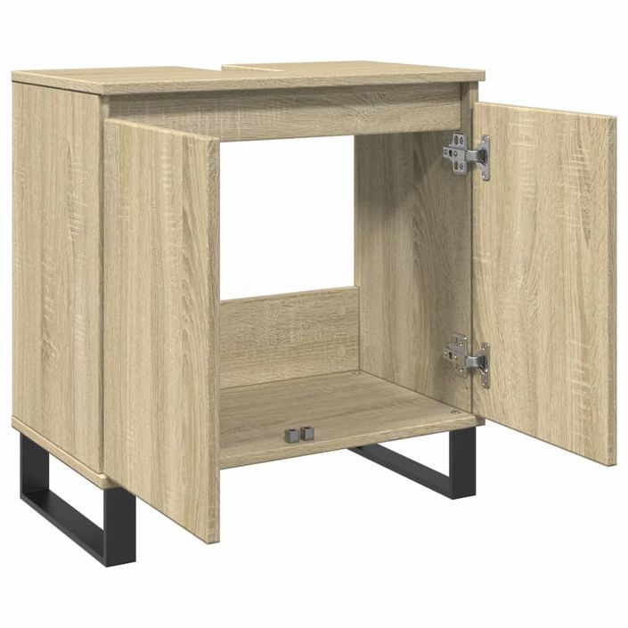 Armoire de bain chêne sonoma 58x33x60 cm bois d'ingénierie - Photo n°6