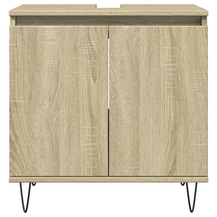 Armoire de bain chêne sonoma 58x33x60 cm bois d'ingénierie - Photo n°3