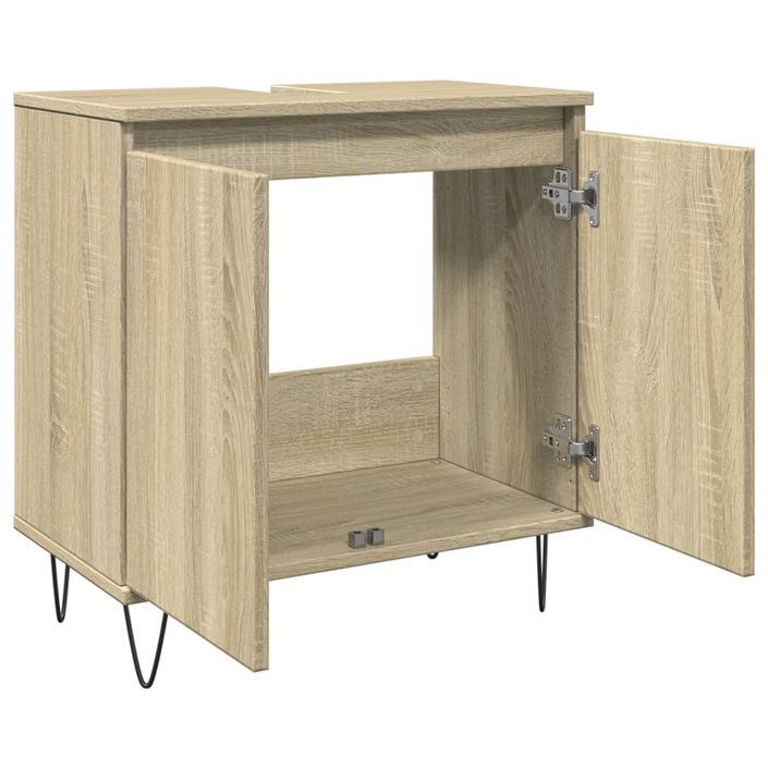 Armoire de bain chêne sonoma 58x33x60 cm bois d'ingénierie - Photo n°4