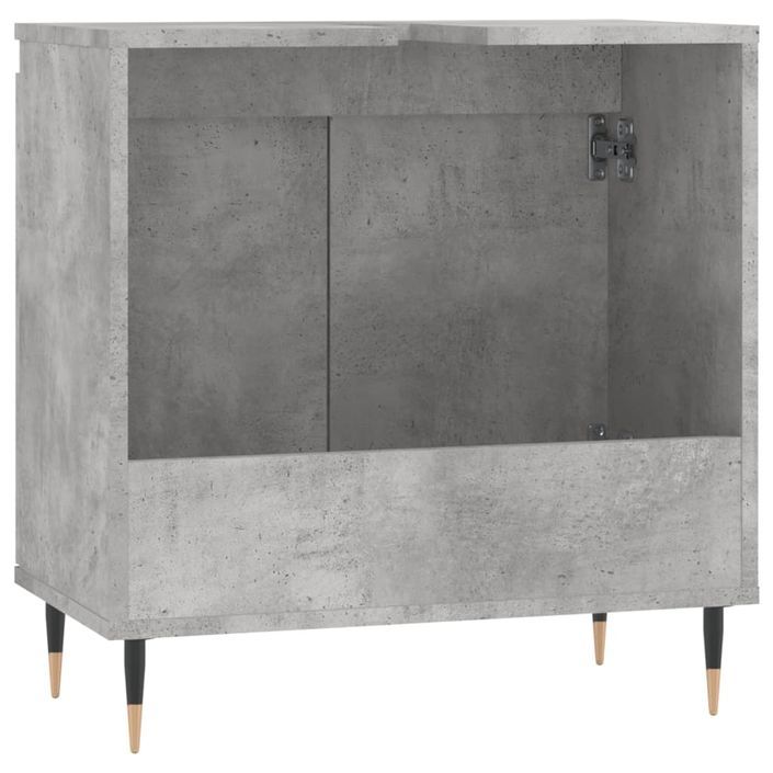 Armoire de bain gris béton 58x33x60 cm bois d'ingénierie - Photo n°7