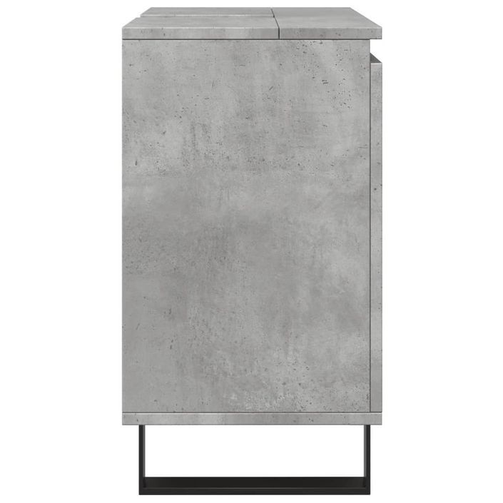 Armoire de bain gris béton 58x33x60 cm bois d'ingénierie - Photo n°5