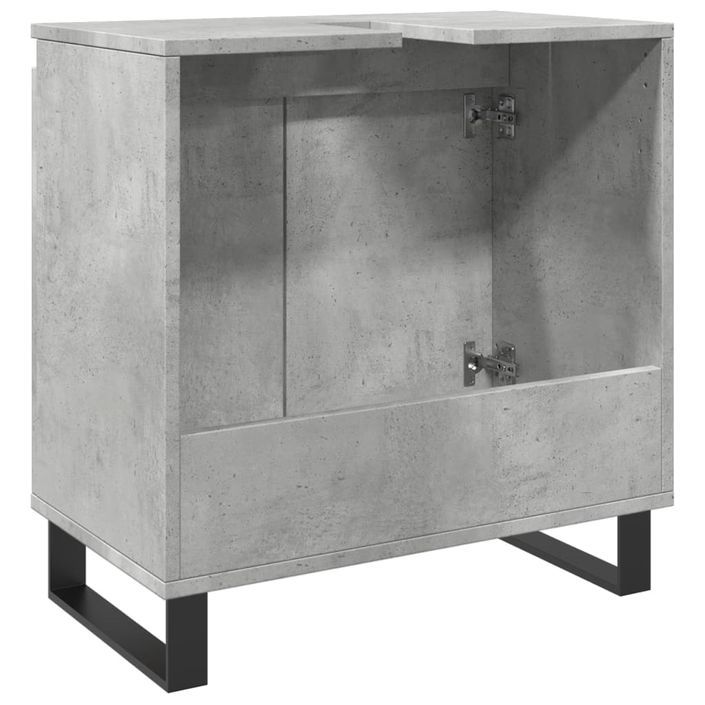 Armoire de bain gris béton 58x33x60 cm bois d'ingénierie - Photo n°6