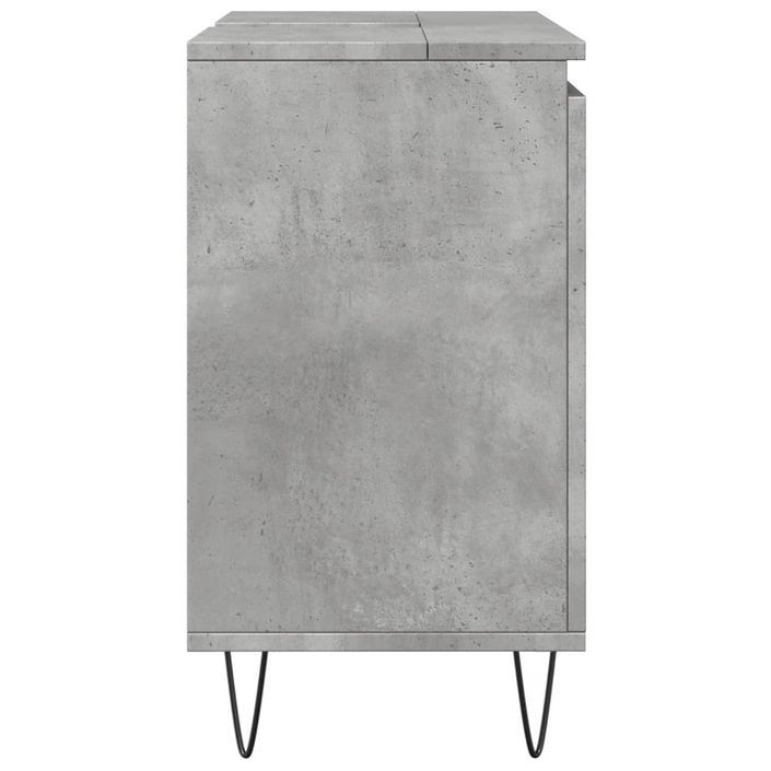 Armoire de bain gris béton 58x33x60 cm bois d'ingénierie - Photo n°5