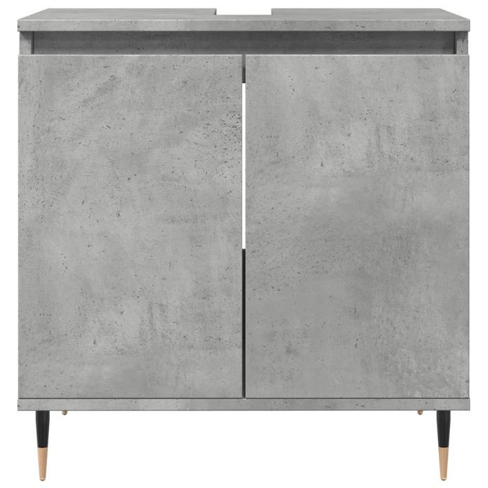 Armoire de bain gris béton 58x33x60 cm bois d'ingénierie - Photo n°4