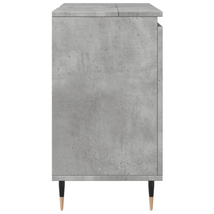 Armoire de bain gris béton 58x33x60 cm bois d'ingénierie - Photo n°5