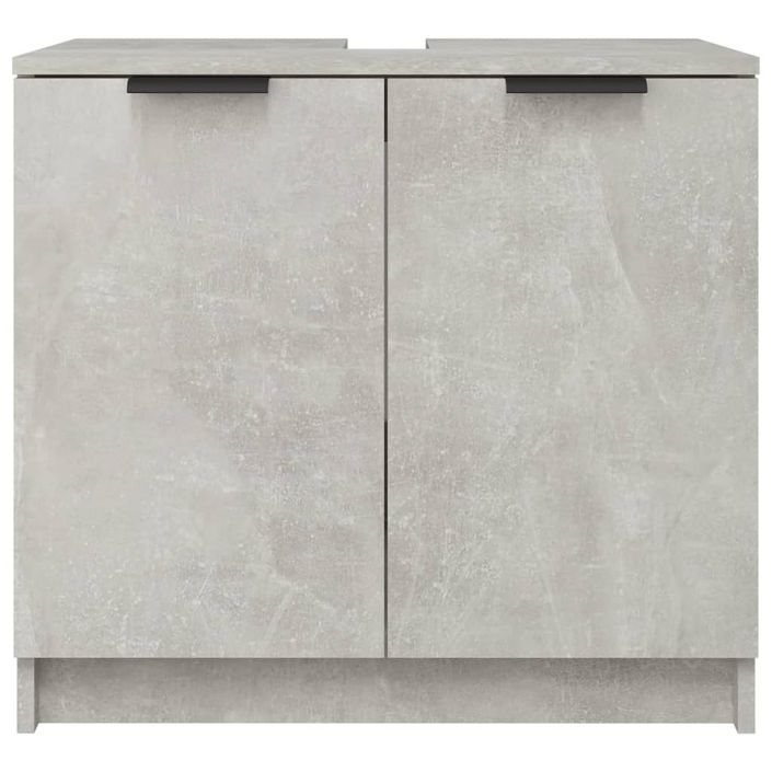 Armoire de bain Gris béton 64,5x33,5x59 cm Bois d'ingénierie - Photo n°7