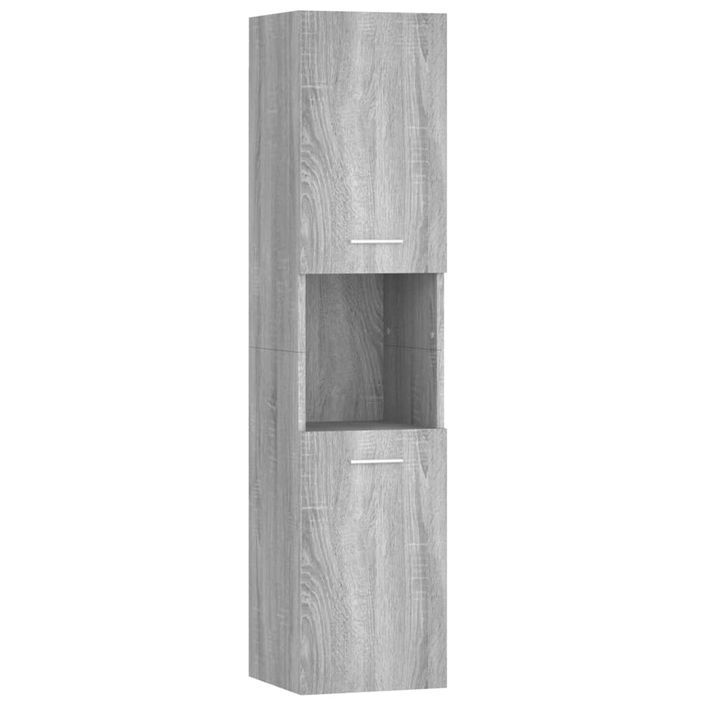 Armoire de bain Sonoma gris 30x30x130 cm Bois d'ingénierie - Photo n°2