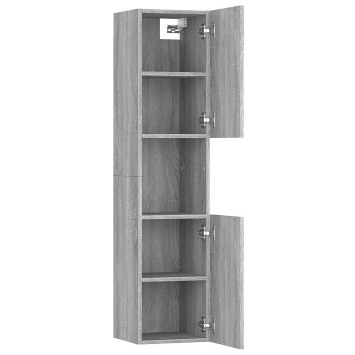 Armoire de bain Sonoma gris 30x30x130 cm Bois d'ingénierie - Photo n°6