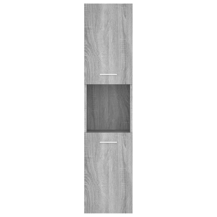 Armoire de bain Sonoma gris 30x30x130 cm Bois d'ingénierie - Photo n°7