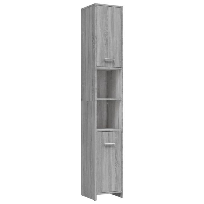 Armoire de bain Sonoma gris 30x30x183,5 cm Bois d'ingénierie - Photo n°1