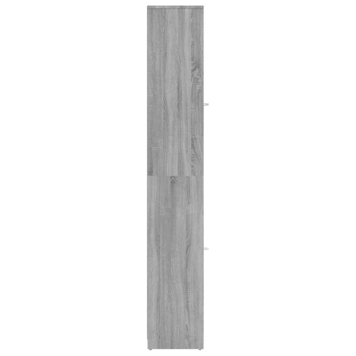 Armoire de bain Sonoma gris 30x30x183,5 cm Bois d'ingénierie - Photo n°4