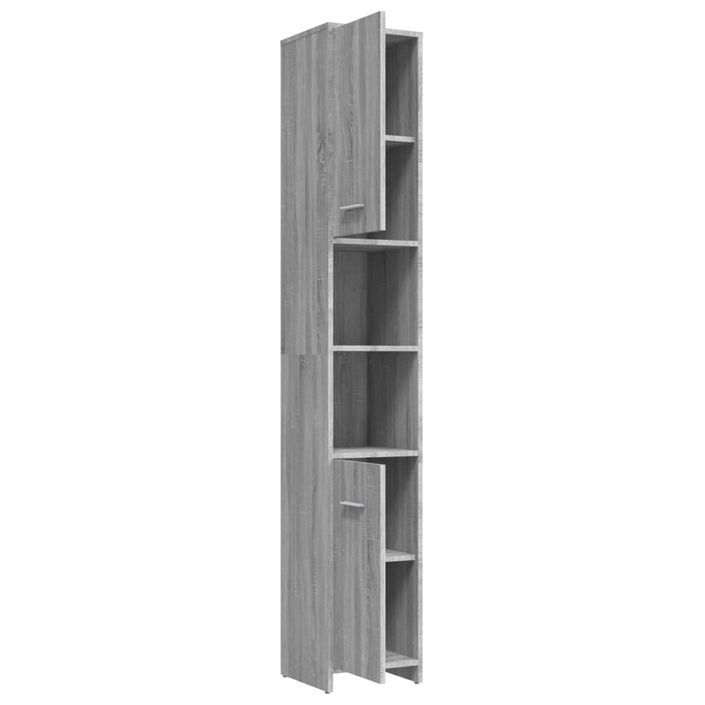 Armoire de bain Sonoma gris 30x30x183,5 cm Bois d'ingénierie - Photo n°5