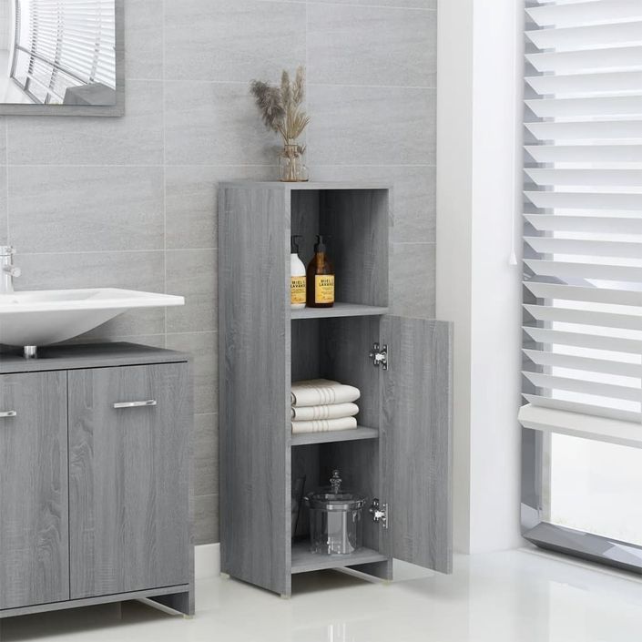 Armoire de bain Sonoma gris 30x30x95 cm Bois d'ingénierie - Photo n°1