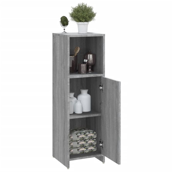 Armoire de bain Sonoma gris 30x30x95 cm Bois d'ingénierie - Photo n°5