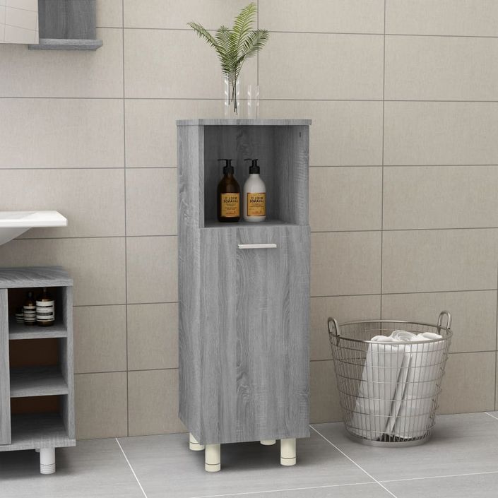 Armoire de bain Sonoma gris 30x30x95 cm Bois d'ingénierie - Photo n°1