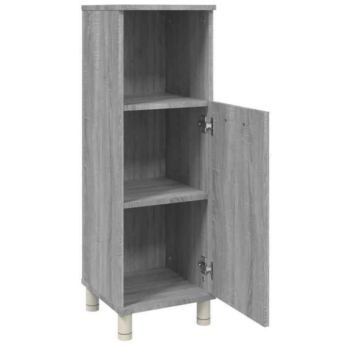 Armoire de bain Sonoma gris 30x30x95 cm Bois d'ingénierie - Photo n°6