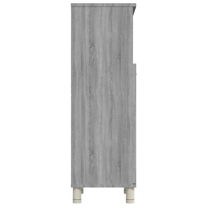 Armoire de bain Sonoma gris 30x30x95 cm Bois d'ingénierie - Photo n°8