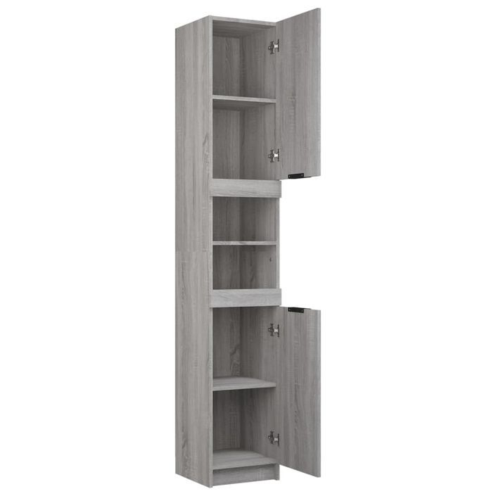 Armoire de bain Sonoma gris 32x34x188,5 cm Bois d'ingénierie - Photo n°8