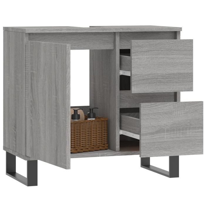 Armoire de bain sonoma gris 65x33x60 cm bois d'ingénierie - Photo n°3