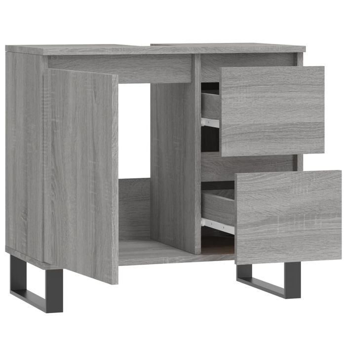 Armoire de bain sonoma gris 65x33x60 cm bois d'ingénierie - Photo n°5