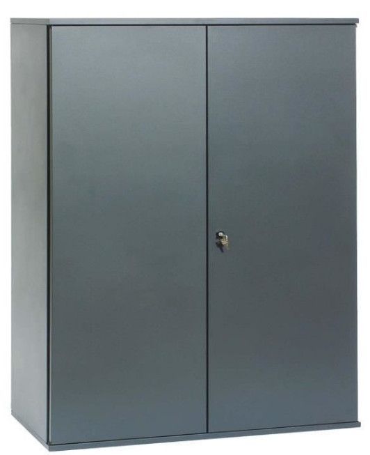 Armoire de bureau 2 portes métal anthracite gris Pucy - Photo n°1