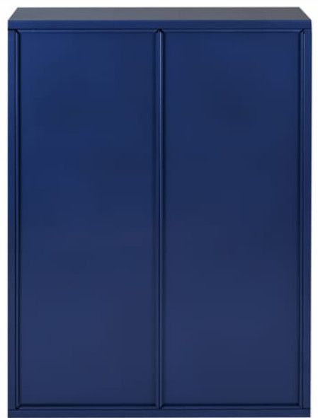 Armoire de bureau 2 portes métal bleu nuit nacré Pucy - Photo n°2