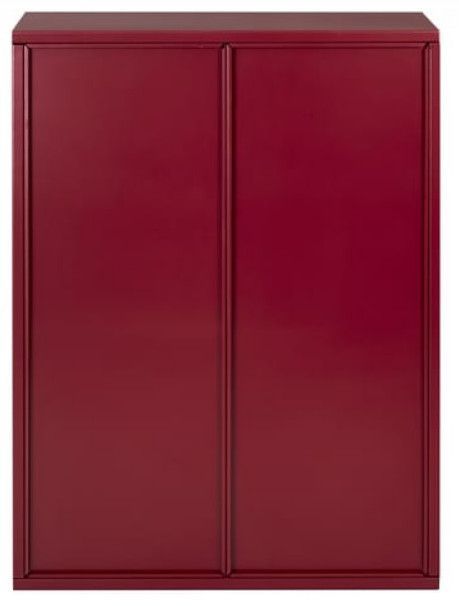 Armoire de bureau 2 portes métal rouge nacré Pucy - Photo n°2