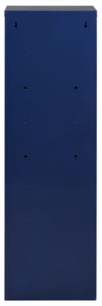 Armoire de bureau 3 portes métal bleu nuit nacré Pascal - Photo n°5
