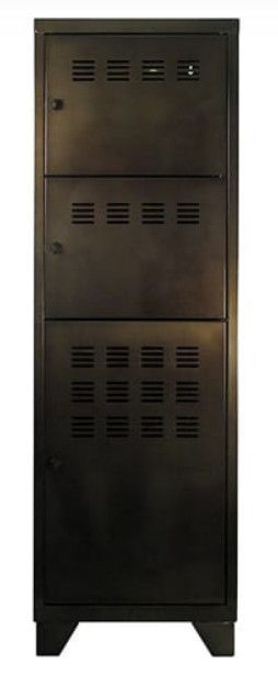 Armoire de bureau 3 portes métal noir vernis Pascal - Photo n°3