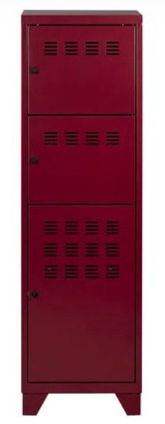 Armoire de bureau 3 portes métal rouge nacré Pascal - Photo n°3