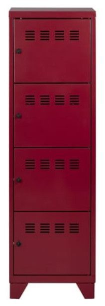 Armoire de bureau 4 portes métal rouge nacré Ebano - Photo n°1