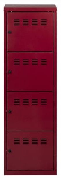 Armoire de bureau 4 portes métal rouge nacré Ebano - Photo n°3