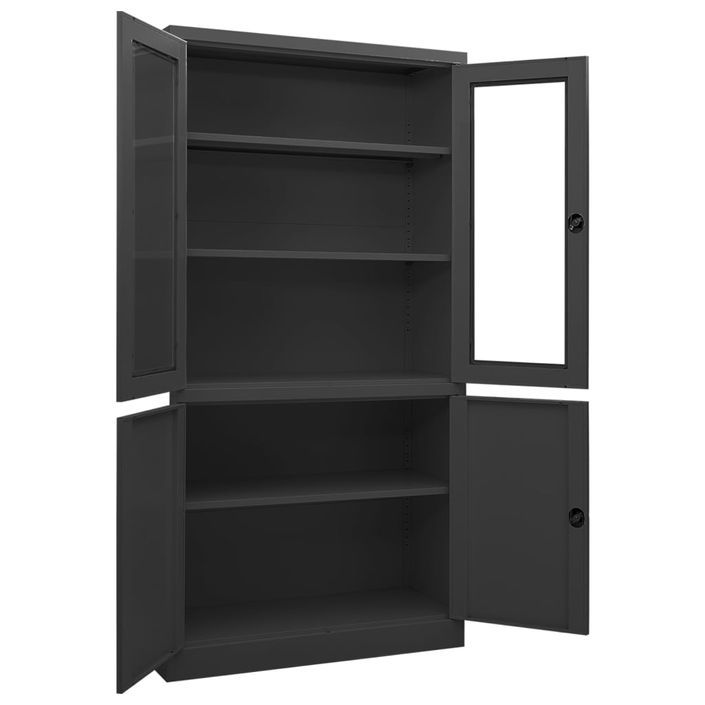 Armoire de bureau Anthracite 90x40x180 cm Acier - Photo n°5