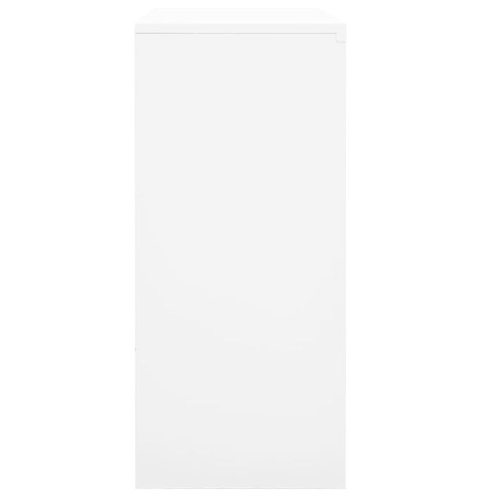 Armoire de bureau avec porte coulissante Blanc 90x40x90cm Acier - Photo n°4