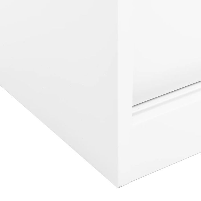 Armoire de bureau avec porte coulissante Blanc 90x40x90cm Acier - Photo n°6