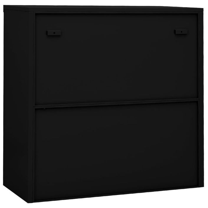 Armoire de bureau avec porte coulissante Noir 90x40x90 cm Acier - Photo n°5