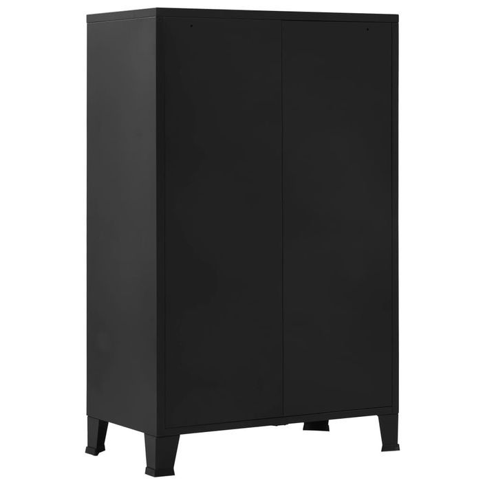 Armoire de bureau avec portes en maille Acier 75x40x120 cm Noir - Photo n°4