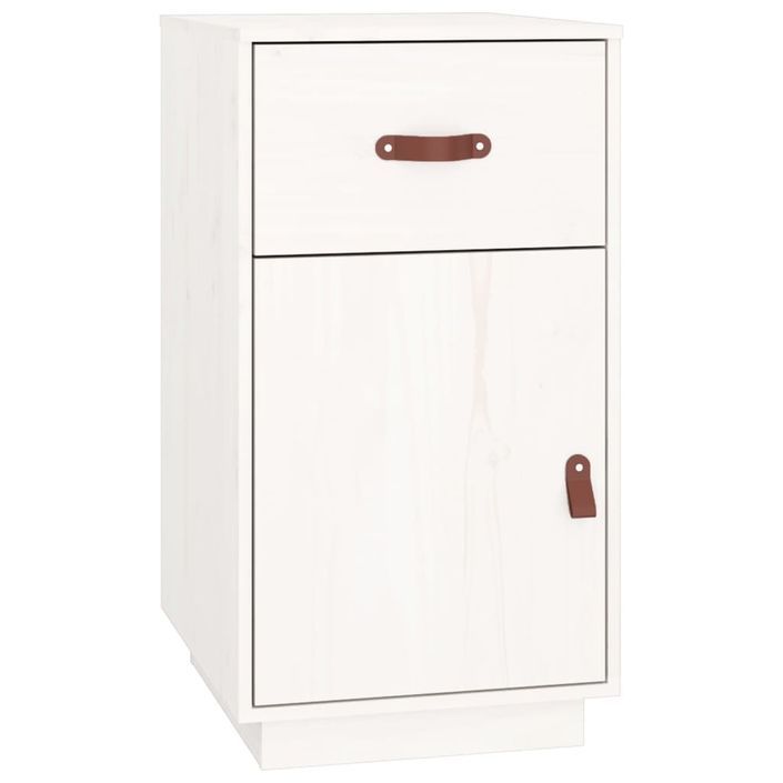 Armoire de bureau Blanc 40x50x75 cm Bois massif de pin - Photo n°2