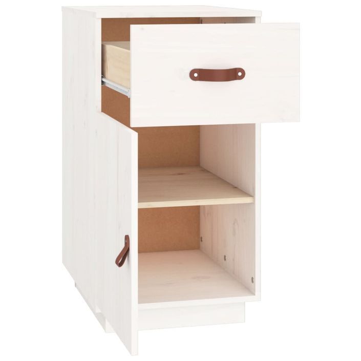 Armoire de bureau Blanc 40x50x75 cm Bois massif de pin - Photo n°8