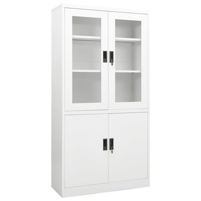 Armoire de bureau Blanc 90x40x180 cm Acier 4 - Photo n°1