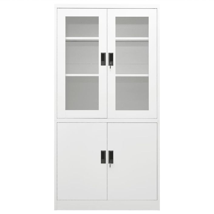 Armoire de bureau Blanc 90x40x180 cm Acier 4 - Photo n°2